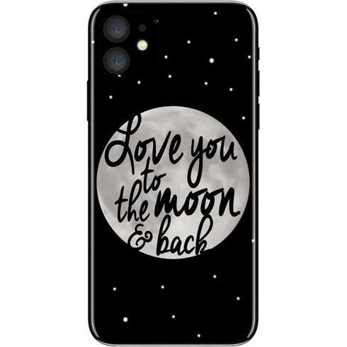 To The Moon And Back BW iPhone 11 Skin