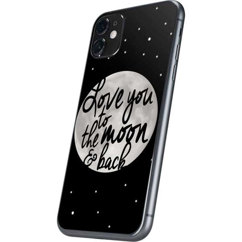 To The Moon And Back BW iPhone 11 Skin