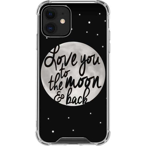 To The Moon And Back BW iPhone 12 Mini Clear Case