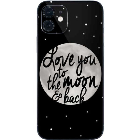 To The Moon And Back BW iPhone 12 Mini Skin