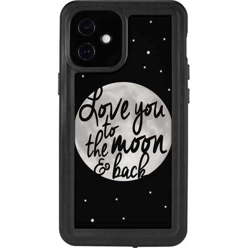 To The Moon And Back BW iPhone 12 Mini Waterproof Case