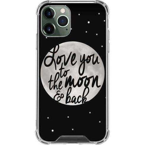 To The Moon And Back BW iPhone 12 Pro Clear Case