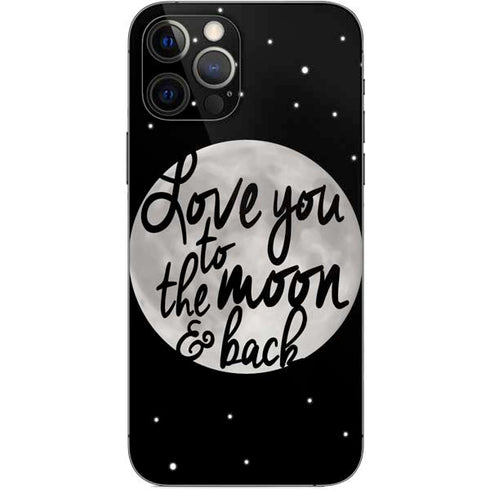 To The Moon And Back BW iPhone 12 Pro Skin