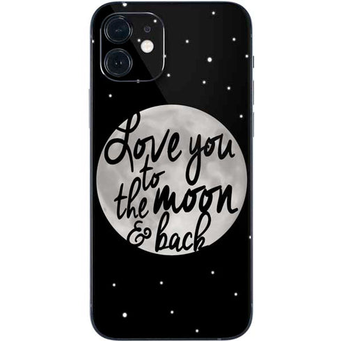To The Moon And Back BW iPhone 12 Skin
