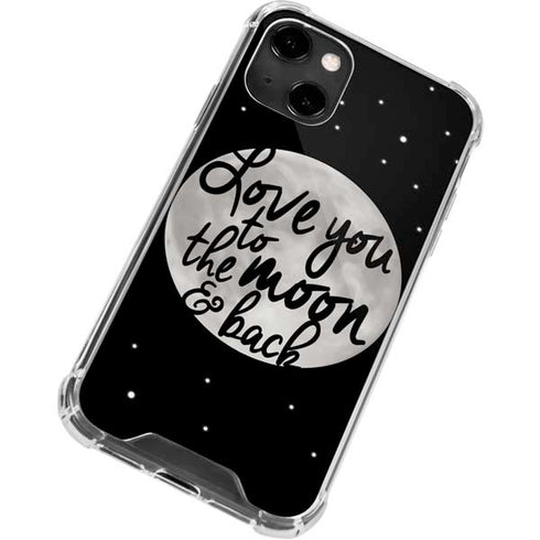 To The Moon And Back BW iPhone 13 Clear Case