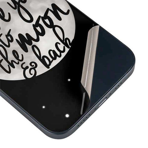 To The Moon And Back BW iPhone 13 Mini Skin