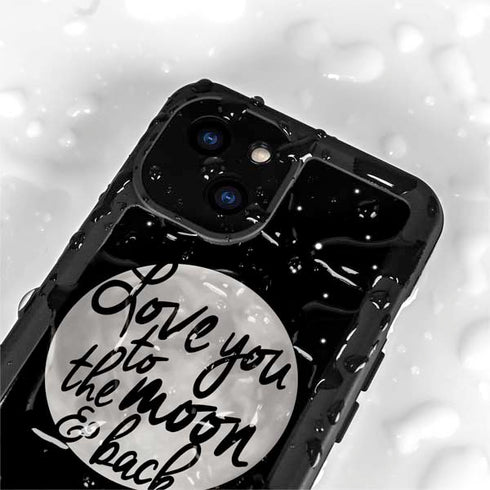 To The Moon And Back BW iPhone 13 Mini Waterproof Case