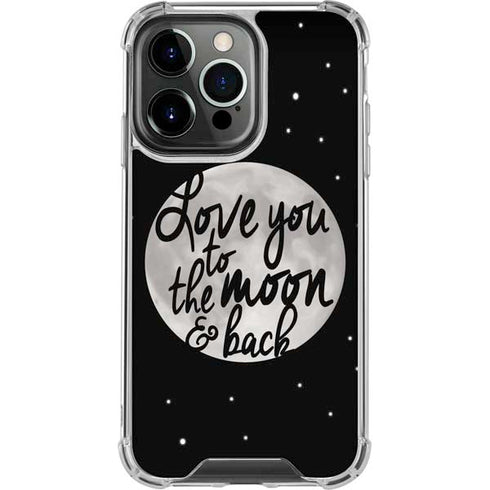 To The Moon And Back BW iPhone 13 Pro Clear Case