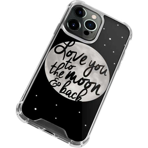 To The Moon And Back BW iPhone 13 Pro Clear Case