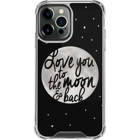 To The Moon And Back BW iPhone 13 Pro Max Clear Case