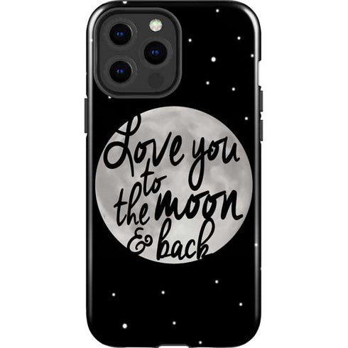 To The Moon And Back BW iPhone 13 Pro Max Impact Case