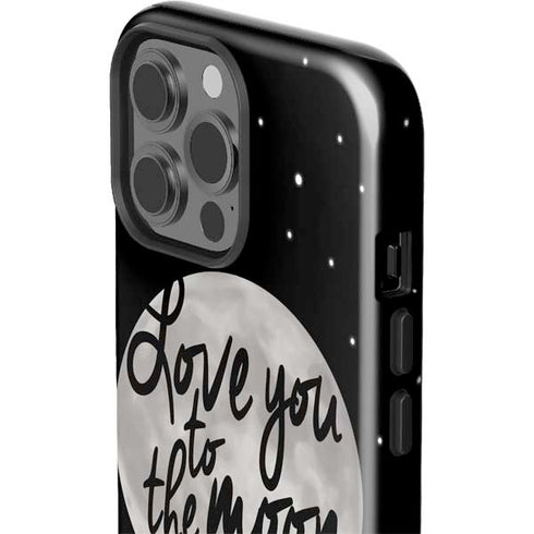 To The Moon And Back BW iPhone 13 Pro Max Impact Case