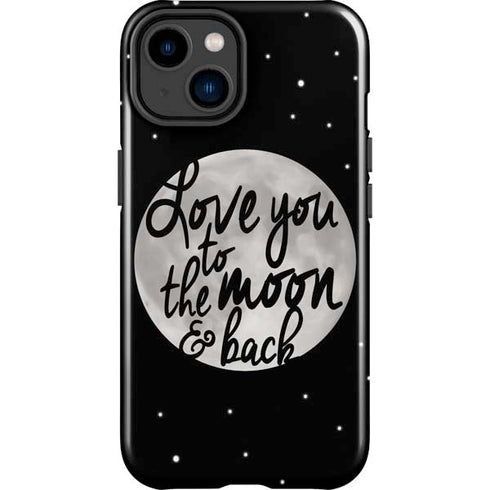 To The Moon And Back BW iPhone 15 Plus Impact Case