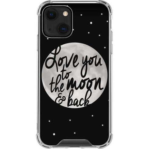 To The Moon And Back BW iPhone 14 Plus Clear Case