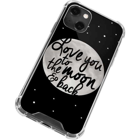 To The Moon And Back BW iPhone 14 Plus Clear Case