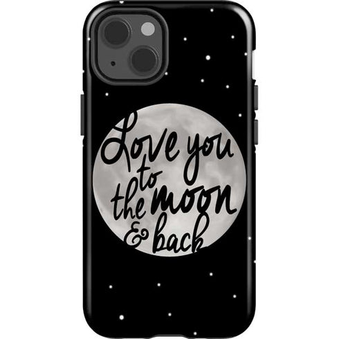 To The Moon And Back BW iPhone 15 Impact Case