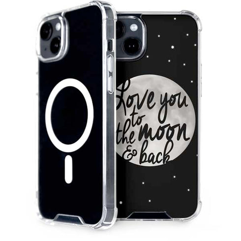 To The Moon And Back BW iPhone 15 Plus MagSafe Case