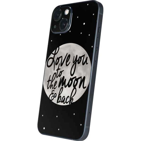 To The Moon And Back BW iPhone 15 Plus Skin