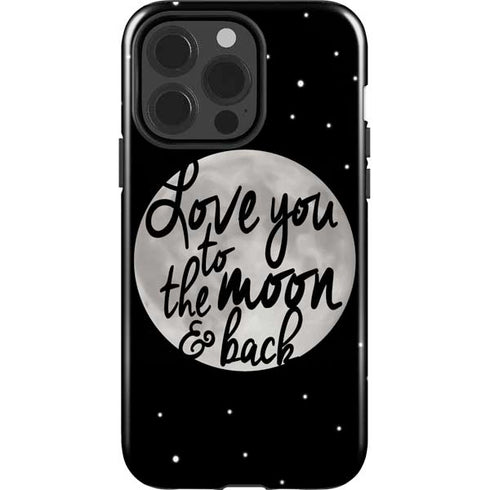 To The Moon And Back BW iPhone 15 Pro Impact Case