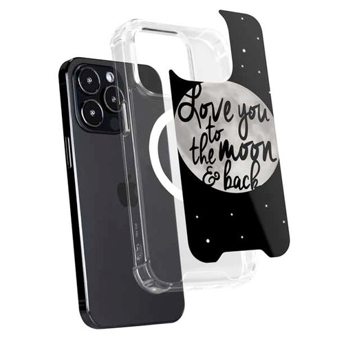 To The Moon And Back BW iPhone 15 Pro MagSafe Case