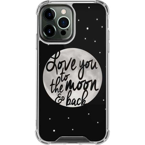 To The Moon And Back BW iPhone 15 Pro Max Clear Case