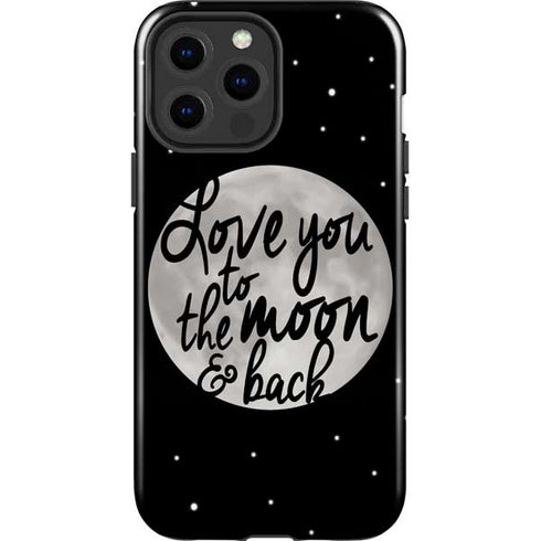 To The Moon And Back BW iPhone 14 Pro Max Impact Case