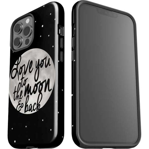 To The Moon And Back BW iPhone 15 Pro Max Impact Case