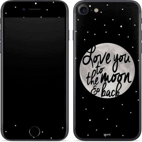 To The Moon And Back BW iPhone 8 Skin
