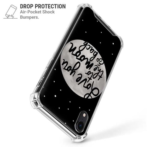 To The Moon And Back BW iPhone XR Clear Case