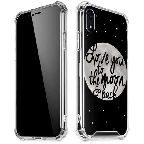 To The Moon And Back BW iPhone XR Clear Case