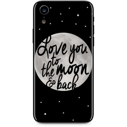To The Moon And Back BW iPhone XR Skin