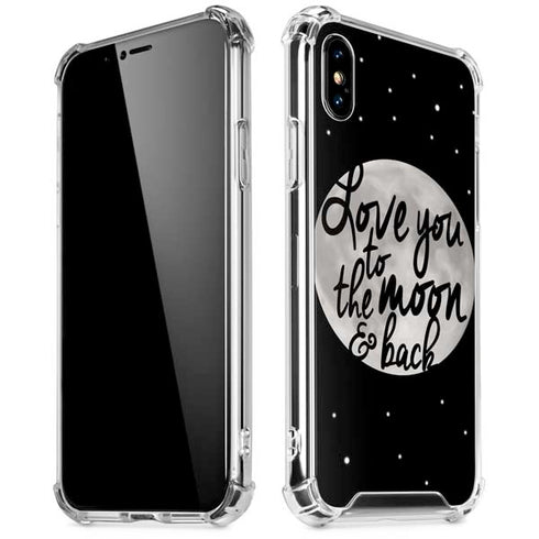 To The Moon And Back BW iPhone XS Max Clear Case