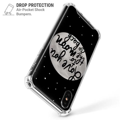 To The Moon And Back BW iPhone XS Max Clear Case