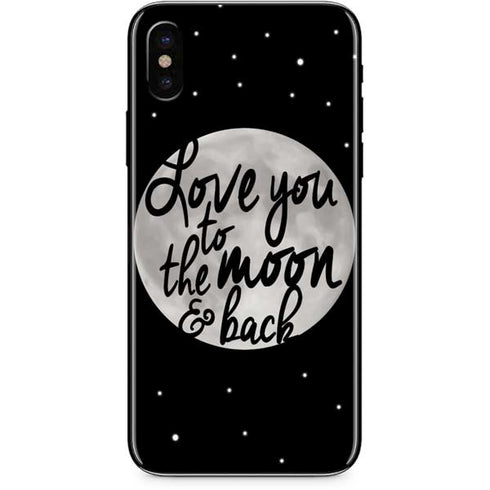 To The Moon And Back BW iPhone XS Max Skin