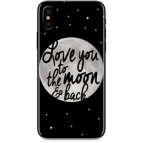 To The Moon And Back BW iPhone XS Skin