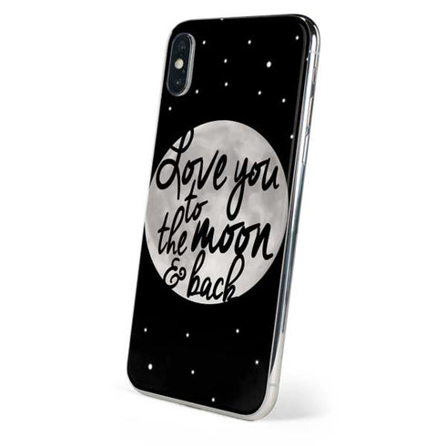 To The Moon And Back BW iPhone XS Skin