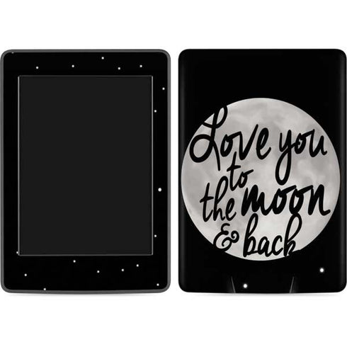 To The Moon And Back BW Amazon Kindle Skin