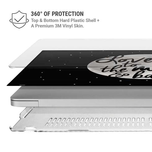 To The Moon And Back BW MacBook Pro 16in (2019-20) Case plus Skin