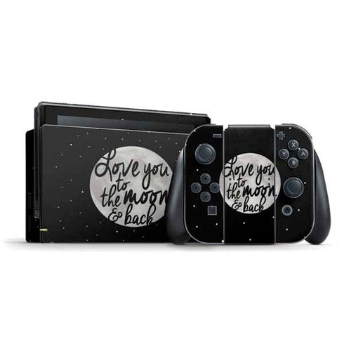 To The Moon And Back BW Nintendo Switch Bundle Skin