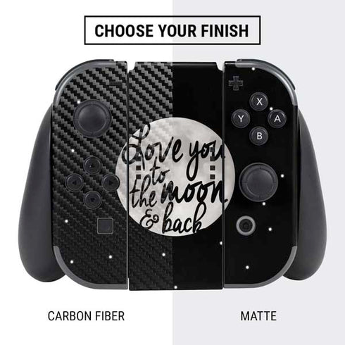 To The Moon And Back BW Nintendo Switch Bundle Skin