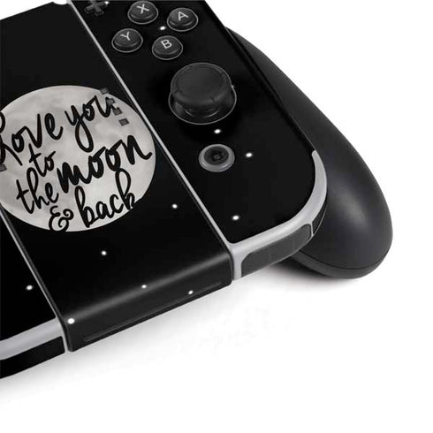 To The Moon And Back BW Nintendo Switch OLED (2021) Skin