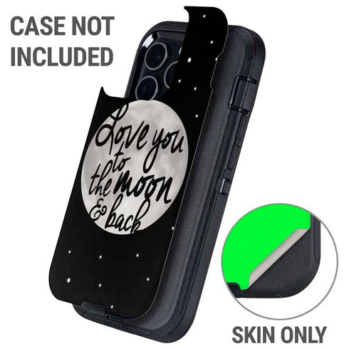 To The Moon And Back BW Otterbox Defender iPhone Skin