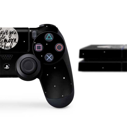 To The Moon And Back BW PS4 Console and Controller Bundle Skin