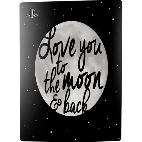 To The Moon And Back BW PS5 Digital Edition Console Skin