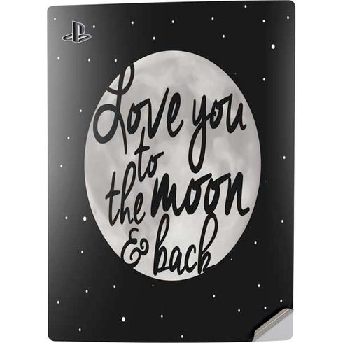 To The Moon And Back BW PS5 Digital Edition Console Skin