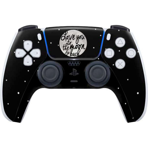 To The Moon And Back BW PS5 Controller Skin