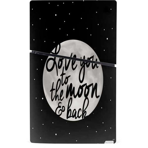To The Moon And Back BW PS5 Slim Digital Edition Bundle Skin