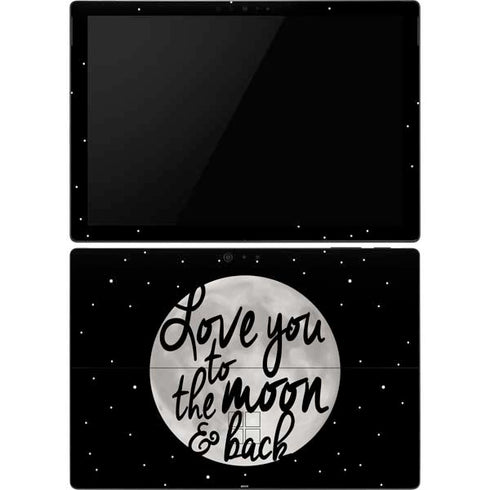 To The Moon And Back BW Surface Pro 6 Skin