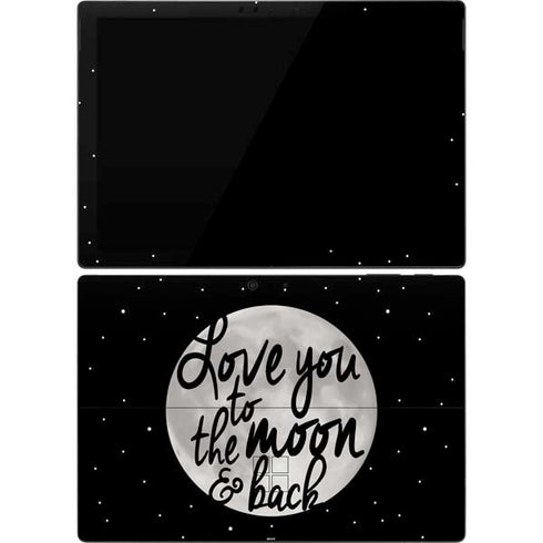 To The Moon And Back BW Surface Pro 7 Skin