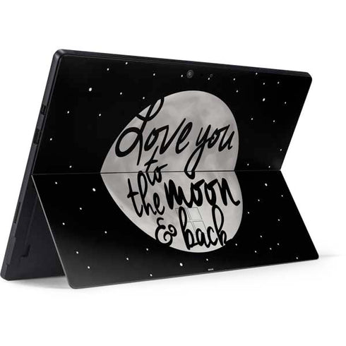 To The Moon And Back BW Surface Pro 7 Skin